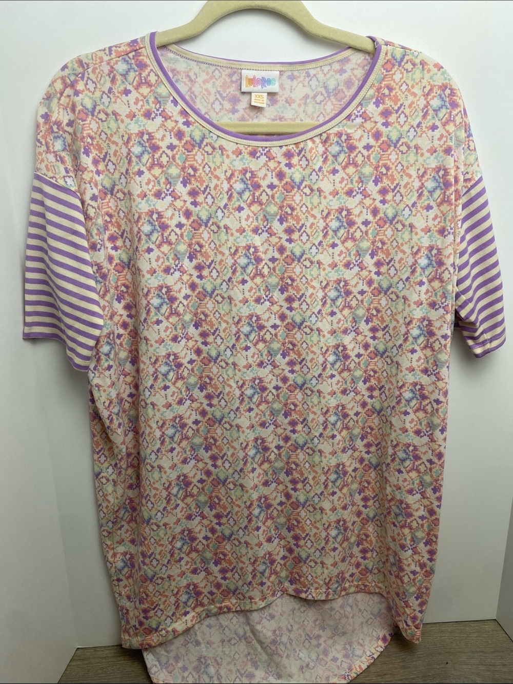 LuLaRoe Pastel Mosaic Short Sleeve Tee irma